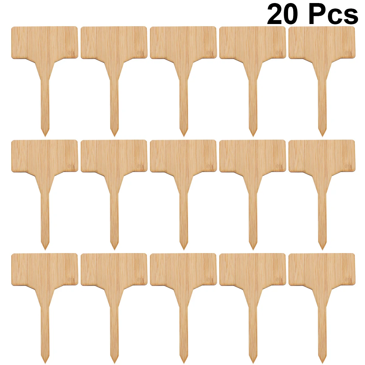 

20Pcs Bamboo Garden Label T Shape Design Easy Insertion Seedling Markers Miniature Decors Eco Friendly