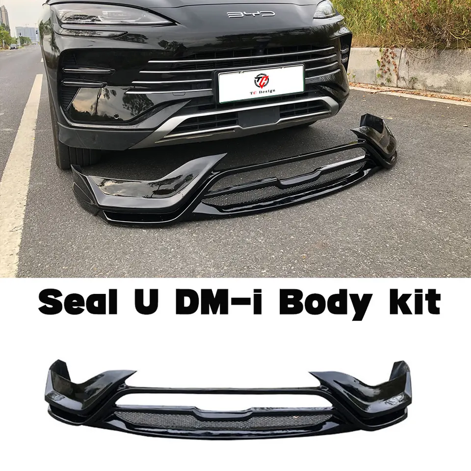Glanzende zwarte bodykit voor BYD Seal U DMi 2024-2026: voorspoiler, achterdiffusor, sideskirts, exterieur-de-chrome decoratie-accessoires  34