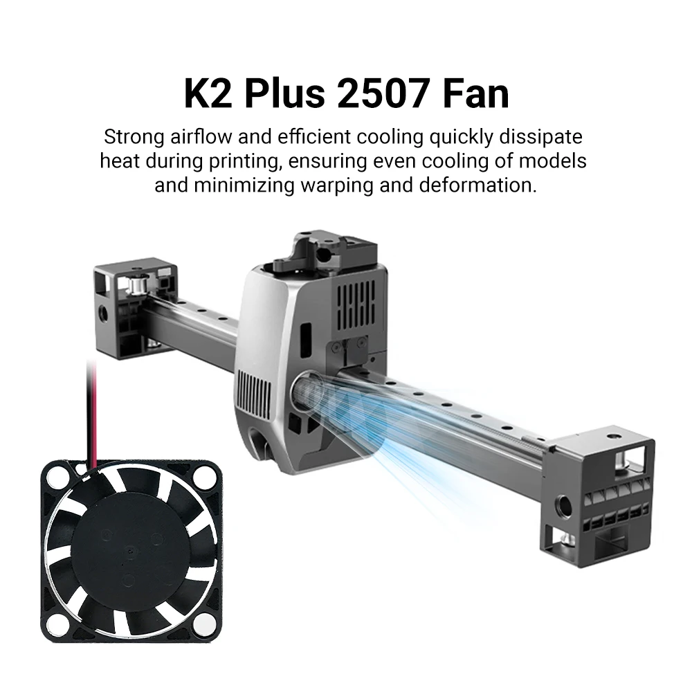 K2 Plus 2507 Kipas Motor Ekstrusi Kipas L100 Asli K2 Plus Kipas Aliran Aksial untuk K2 Plus Bagian Printer 3d