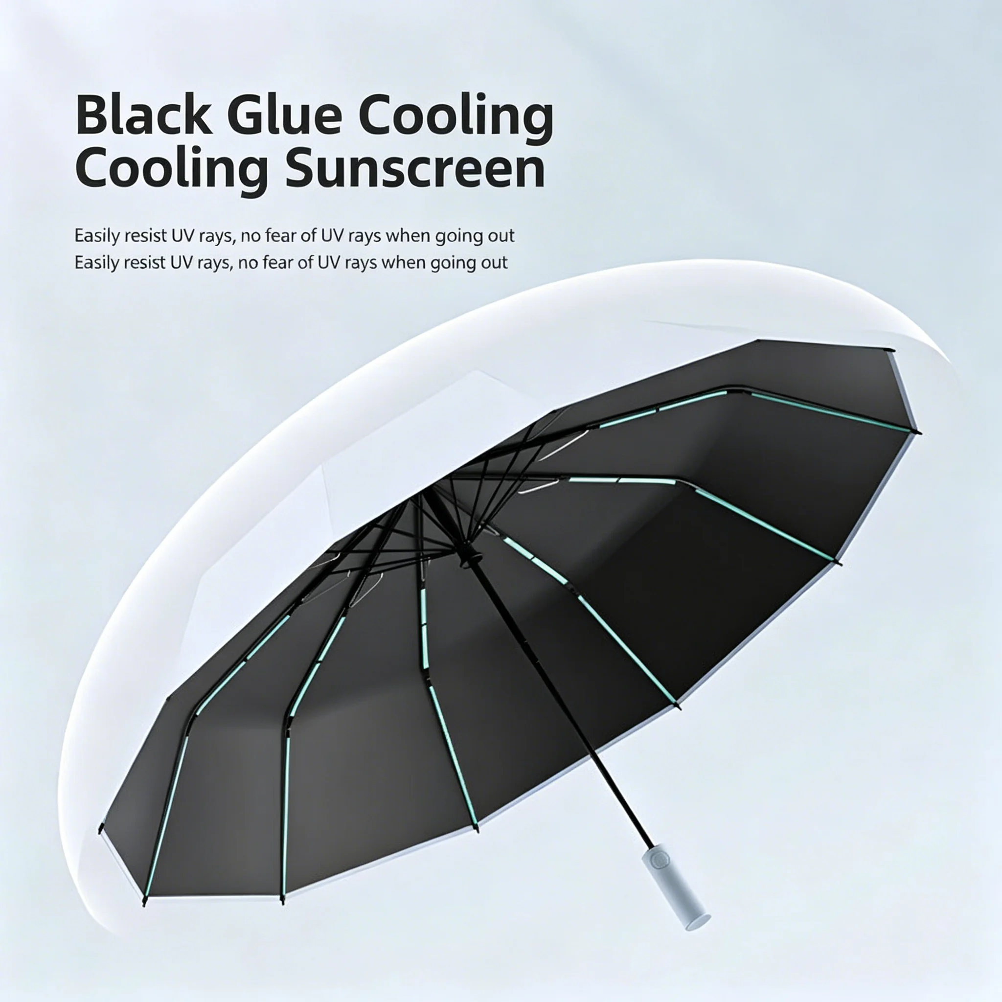 1PC Anti-UV Mini Travel Umbrella Portable Compact Sunny Rainy Days UV Coated with 6 Reinforced Ribs for Travel