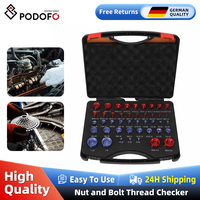 Podofo 44PCs Bolt Size and Thread Gauge Nut and Bolt Thread Checker Metric Sizes Individual Assembled Thread Gauge With Box
