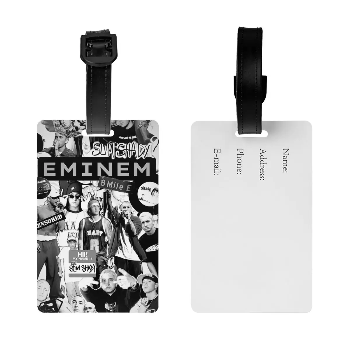 

Eminem Luggage Tags Suitcase Accessories Travel Baggage Boarding Tag Label Holder ID Name Address