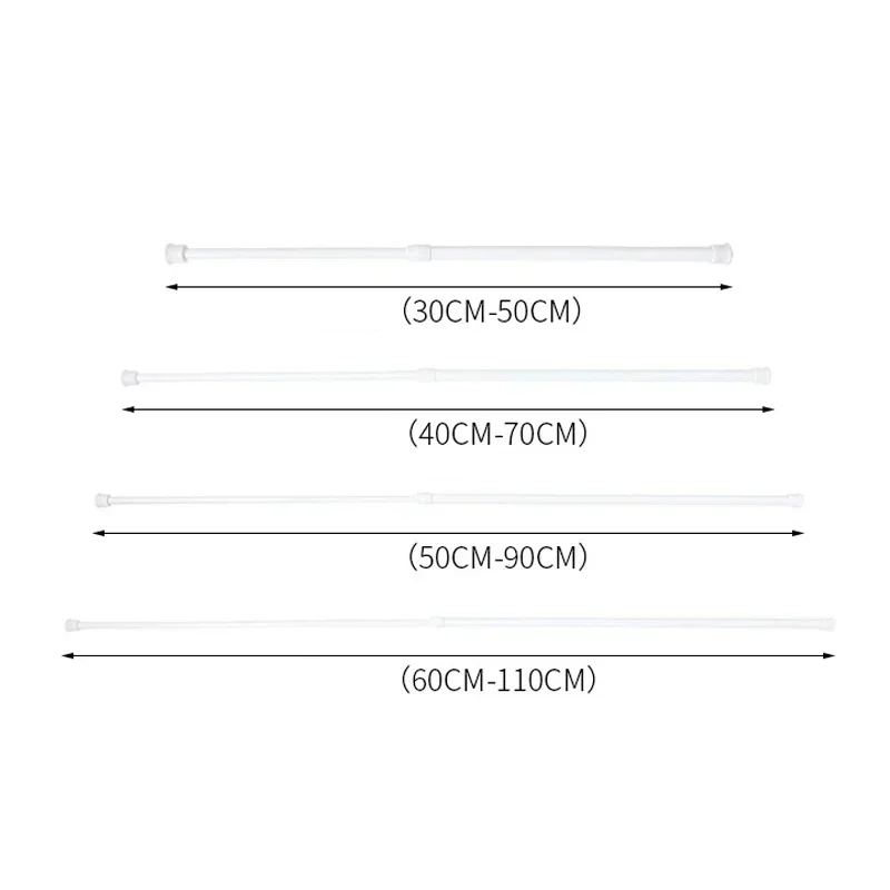 調節可能な金属カーテン,スプリング式伸縮ポール,バスルーム用,シャワーバー,ドリルなし,30〜110cm