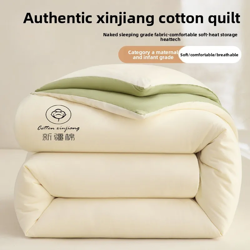 New Washable Cotton Dual Fill Comforter Thickened Warm Spring Autumn All Season Dorm Bedding Thick and Warm Winter Quilt Core