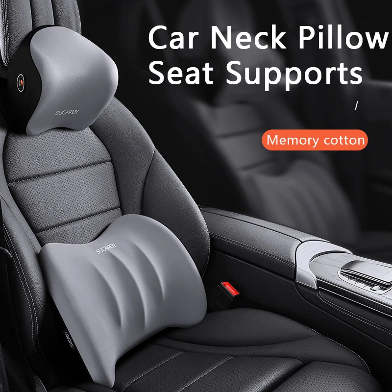 Car Neck Pillow Seat Supports Memory Cotton Four Seasons Universal Auto Lumbar Cushion Headrest for BYD ATTO3 BWM AUDI Waist Pad