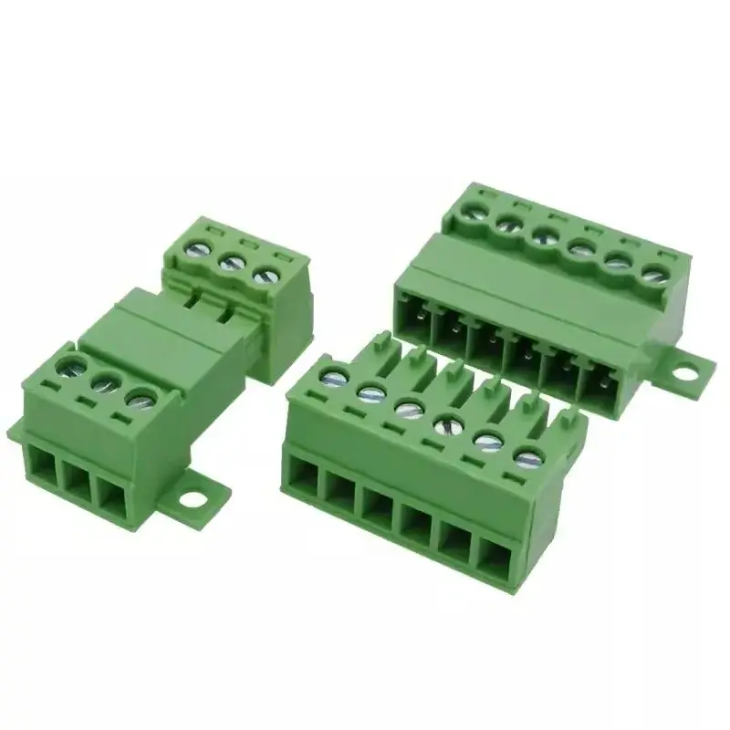 1Sets Solderless Docking Type 15EDG 3.81MM Screw Terminal Block Connector PCB plug-in Type 15EDGRKC 3.81 Green Terminal Block