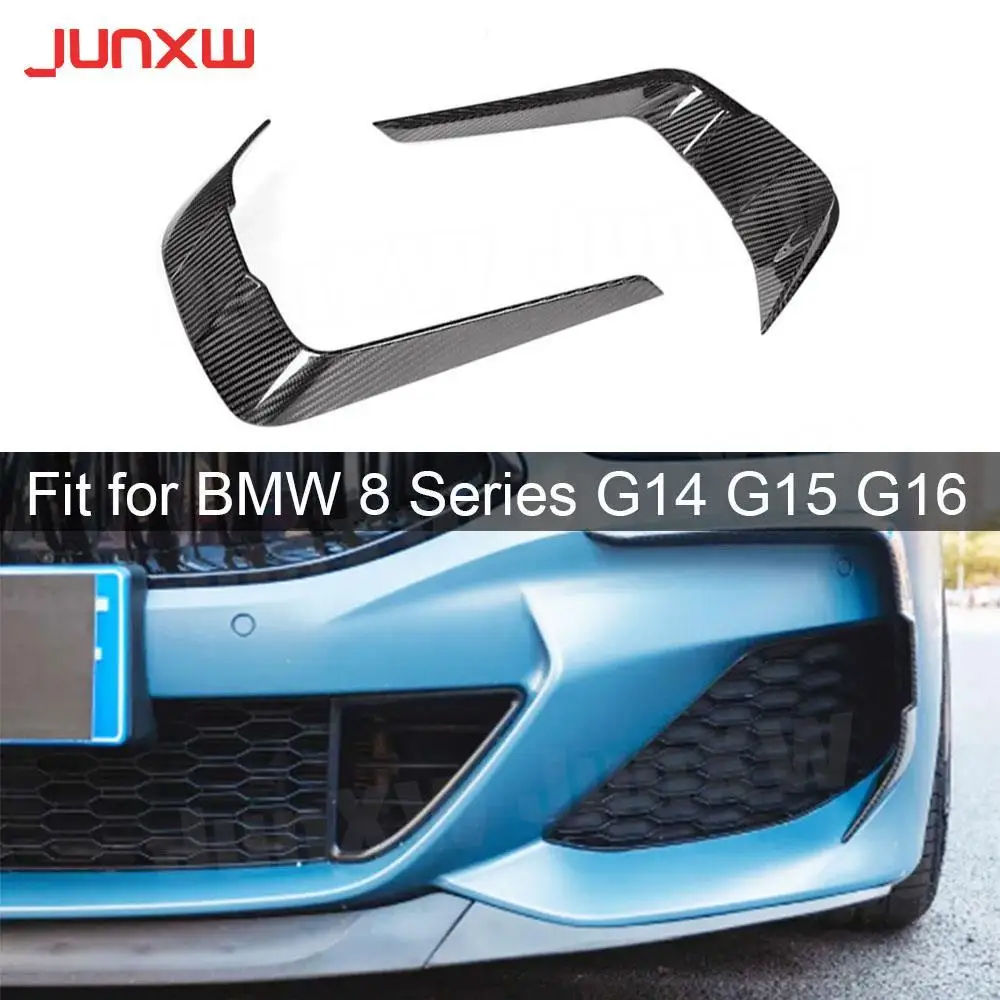 

Carbon Fiber Front Fog Lamp Cover Trim for BMW 8 Series G14 G15 G16 M Sport 2018 - 2021 Bumper Air Vents Decoration Car Styling