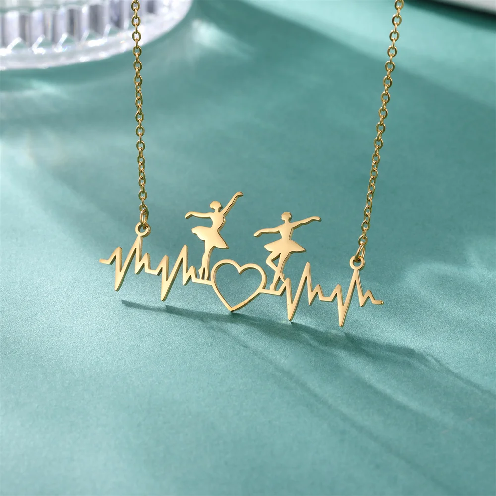 Kkjoy Mode Edelstahl Gold Farbe Ballerina Anhänger Halskette Für Frauen Tanzen Mädchen Schmuck Geburtstag Geschenk Großhandel – Detail 16