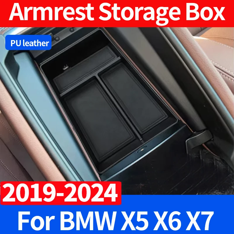 

Compatible with BMW X5 G05/ X7 G07 2019-2024, X6 G06 2020-2024 Center Console Organizer, Console Organizer Center Tray Storage