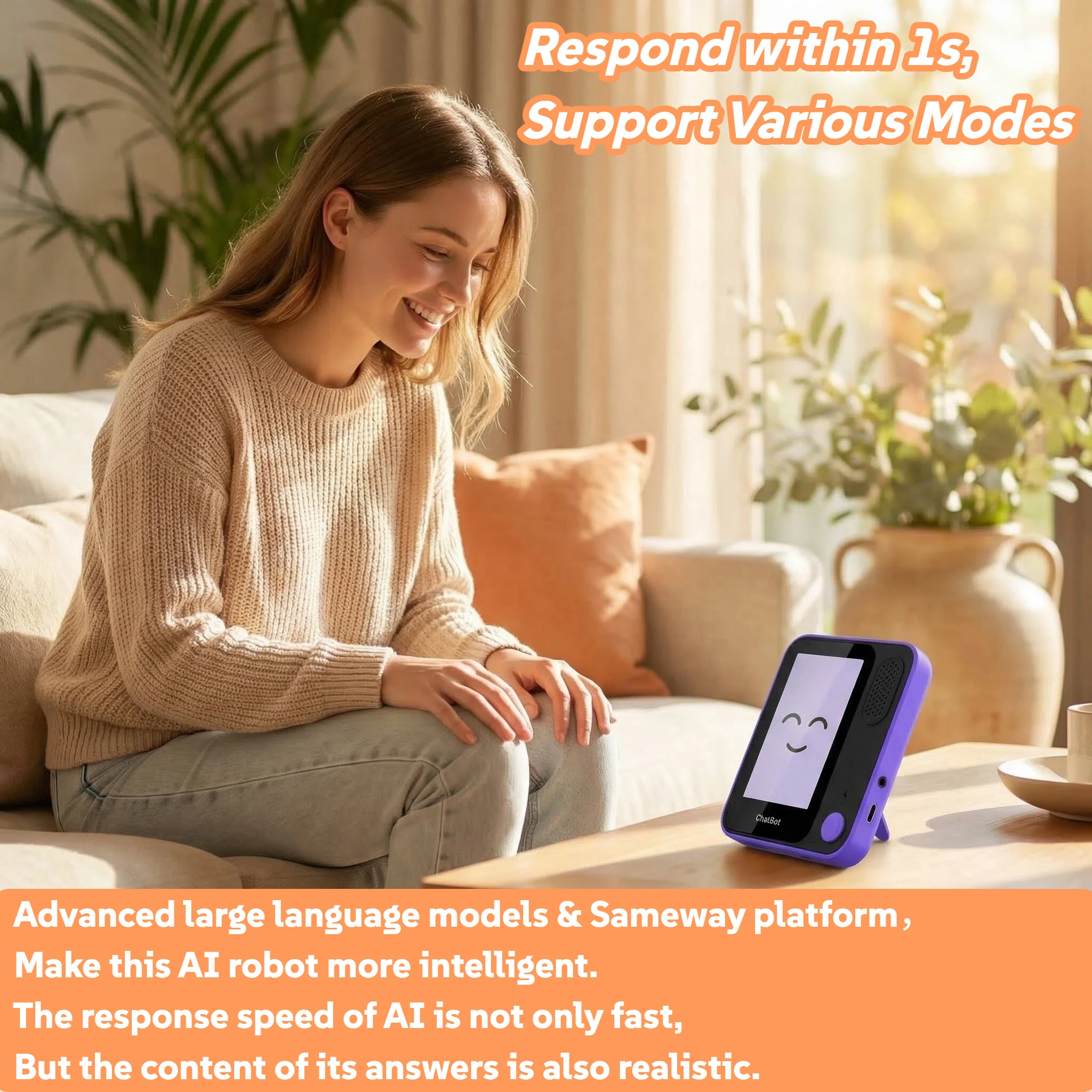 TT-08 AI Voice Robot for Adult Warm Companion AI Chatbot Multilingual Emotion Recognition Companion Local Privacy Protection GPT - Image 3