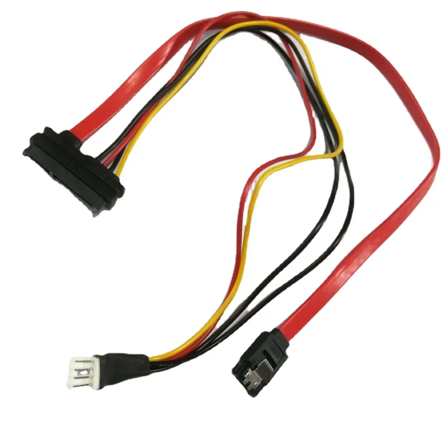 

22pin 7+15 Pin SATA to 7Pin DATA + 4Pin male FDD Floppy Power supply Splitter Extension Data Cable for PC Hard Drive HDD