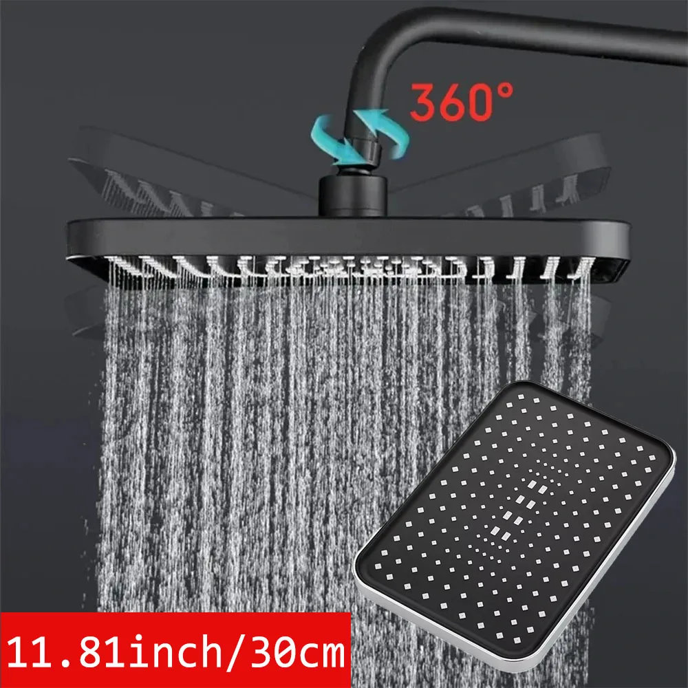 New 14 Inch High Pressure Big Top Spray Showerhead Pressurize 360 ° Rotation Showers for Bathroom Square Shower Parts