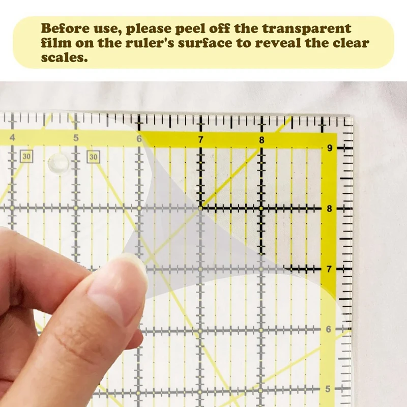 Colección quilters: 5 reglas cuadradas acrílicas, guías de corte transparentes y duraderas para tela y acolchado