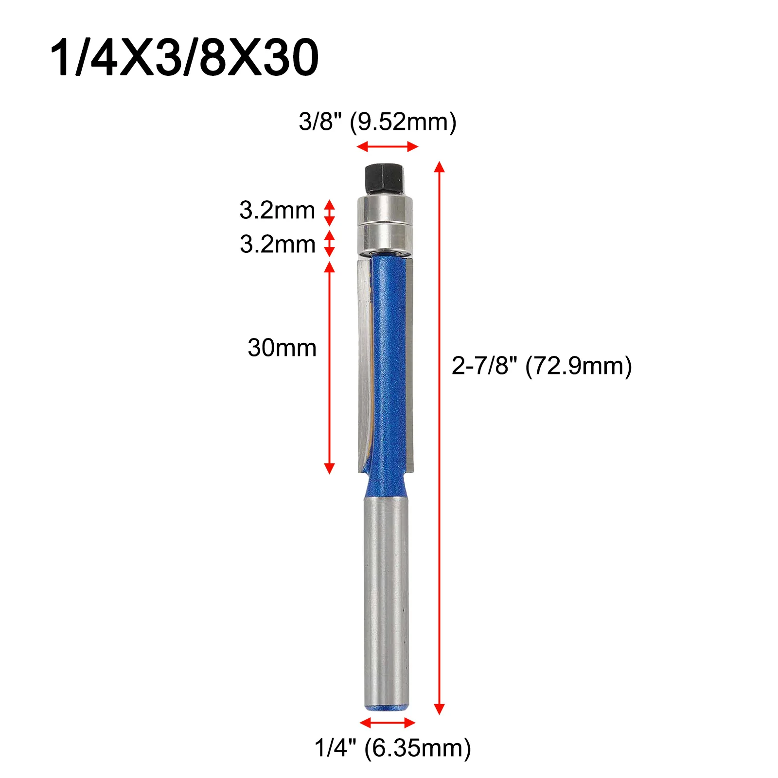 Router Bit 1/4 Shank Router Bit 45# Steel Efficient Cuts Provide Precise Smooth Running Soft Ply-woods Non-ferrous Metals