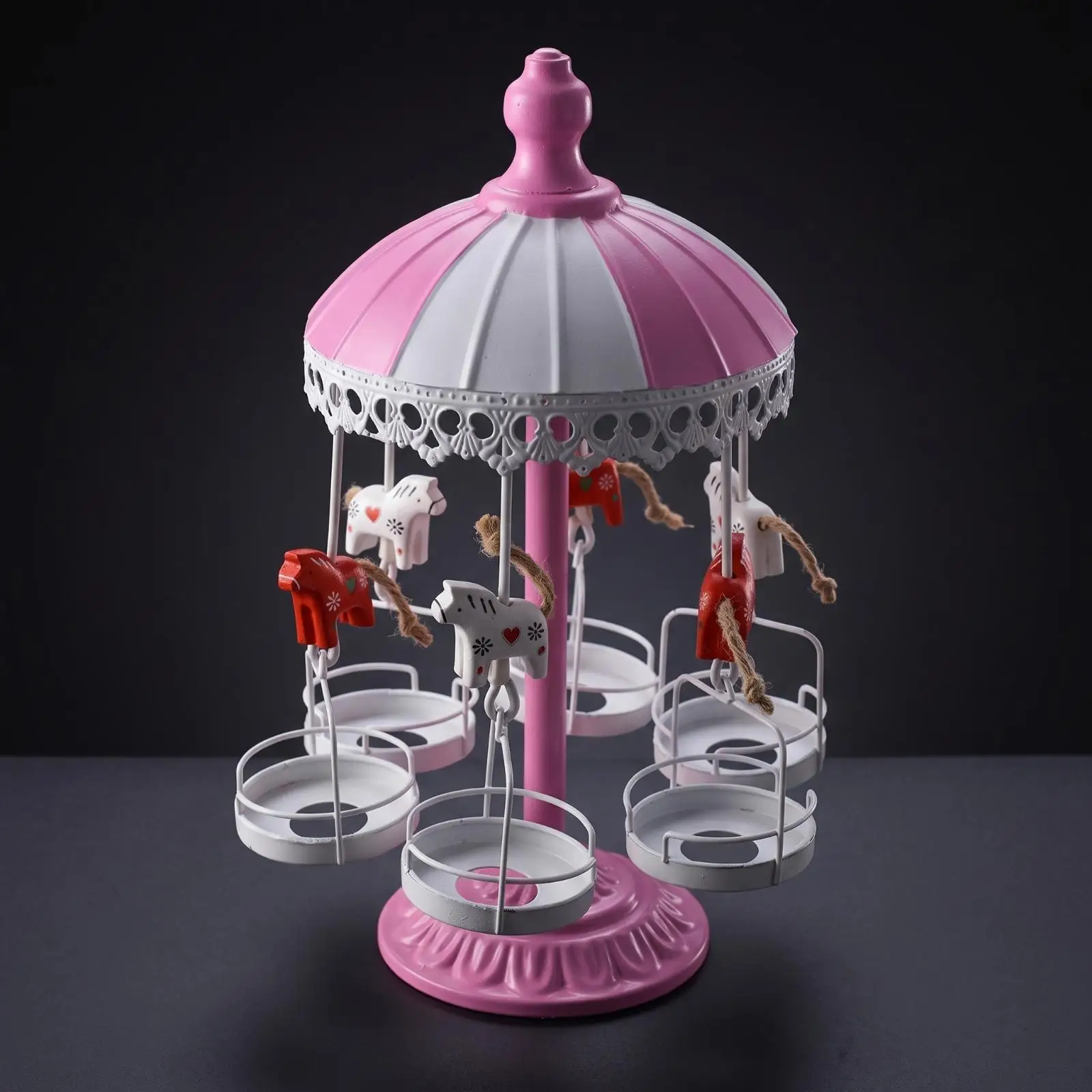 Dessert Display Stand with Canopy Revolving Carousel Display Stand Eye-Catching Freestanding for Party Hosts, Birthday Parties