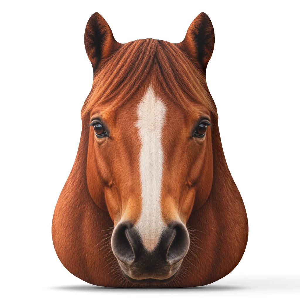 Chestnut Horse Shaped Pillow Stuffed Cushion Equestrian Throw Pillow for Sofa Living Room Home Decor Horse Lover Gift Idea