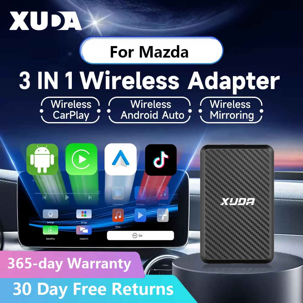 2024 XUDA Smart AI Box Android Auto Wireless CarPlay Adapter For Mazda CX-5 CX-3 CX-30 CX-50 CX-90 Mazda3 Sedan Hatchback