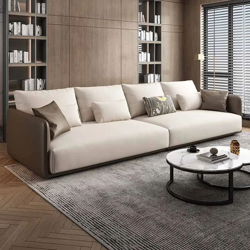 

&c Simple Modern Italian Light Luxury Sofa Small Family Living Room Double Three Four Person Latex Fabric Sofa