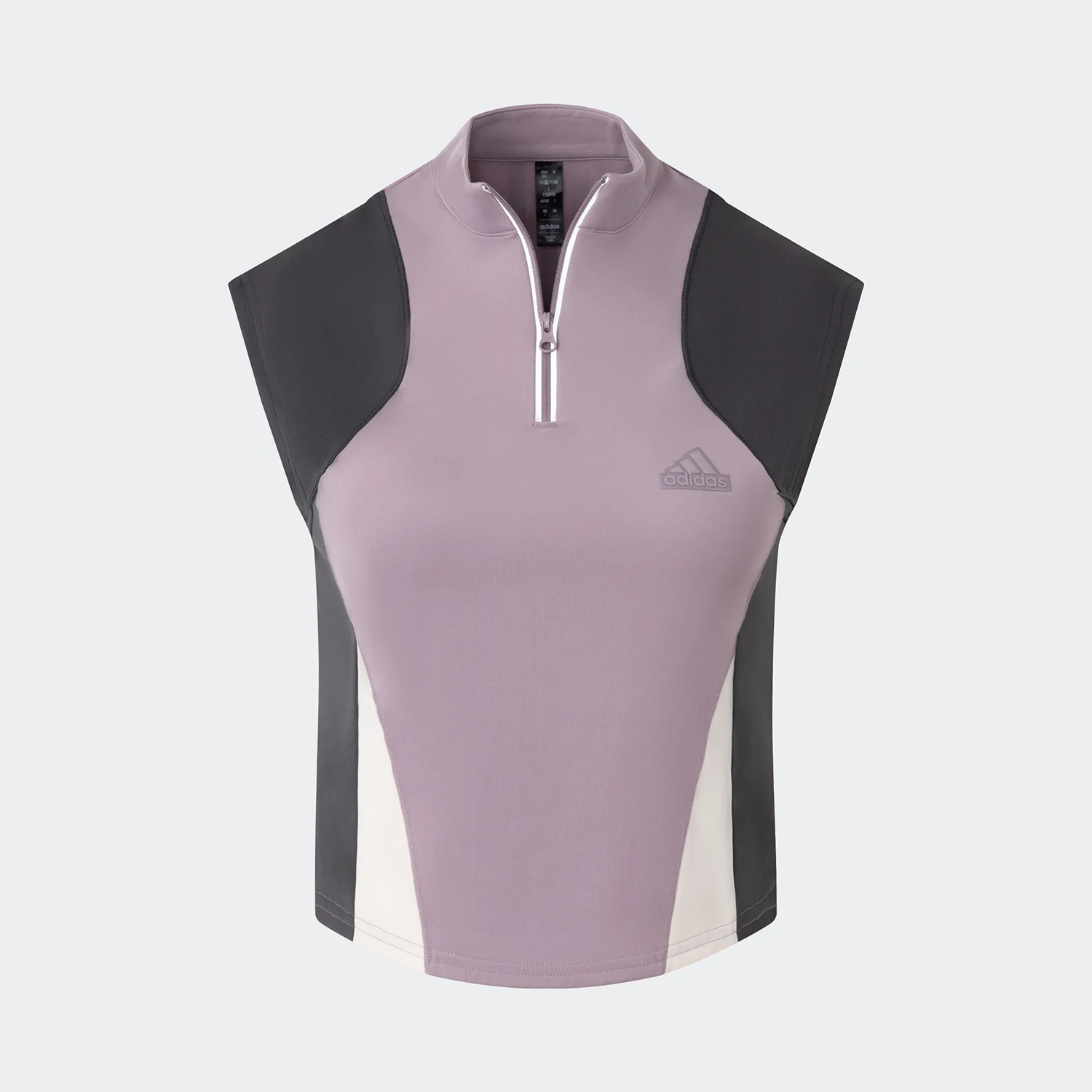 

Adidas genuine FUSTL ZIP TEE Women's Half-Zip Sleeveless T-Shirt JP2904