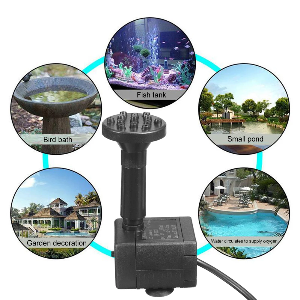حديقة الديكور 4 واط مضخة طاقة شمسية حديقة نافورة مضخة 1.5 متر طول خط المضخة 1.5 متر خط المضخة 120L h معدل التدفق 5 فولت جهد العمل #6