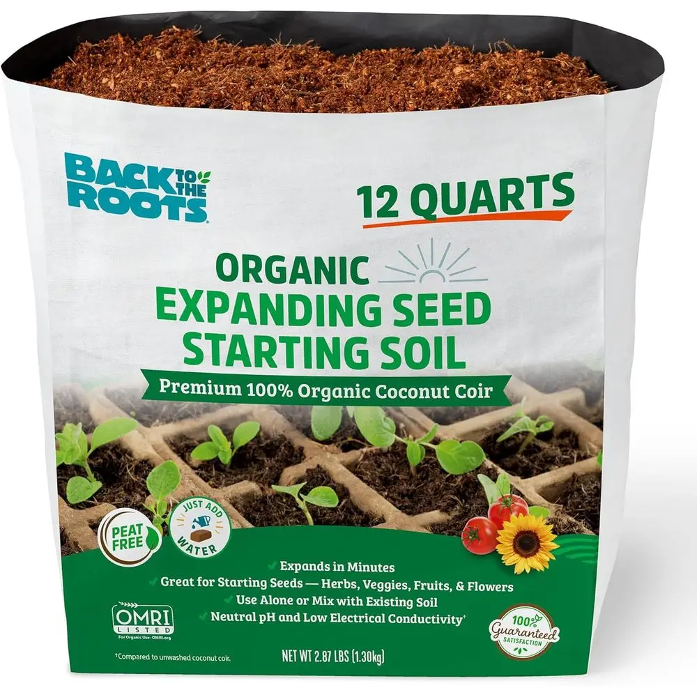 Organic Seed Starting, Block Expands to 12 Quarts, Great for Herbs, Veggies, Flowers
