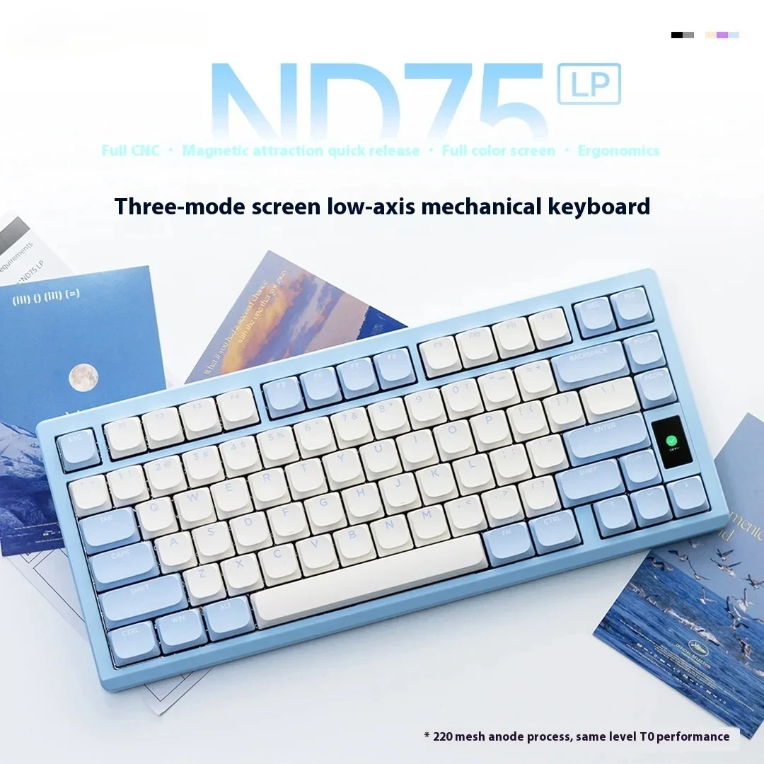 

ND75 Customized Mechanical Keyboard Aluminum Alloy Low Profile 3Mode RGB Gasket Structure Gaming Keyboard PC Gamer Accessory