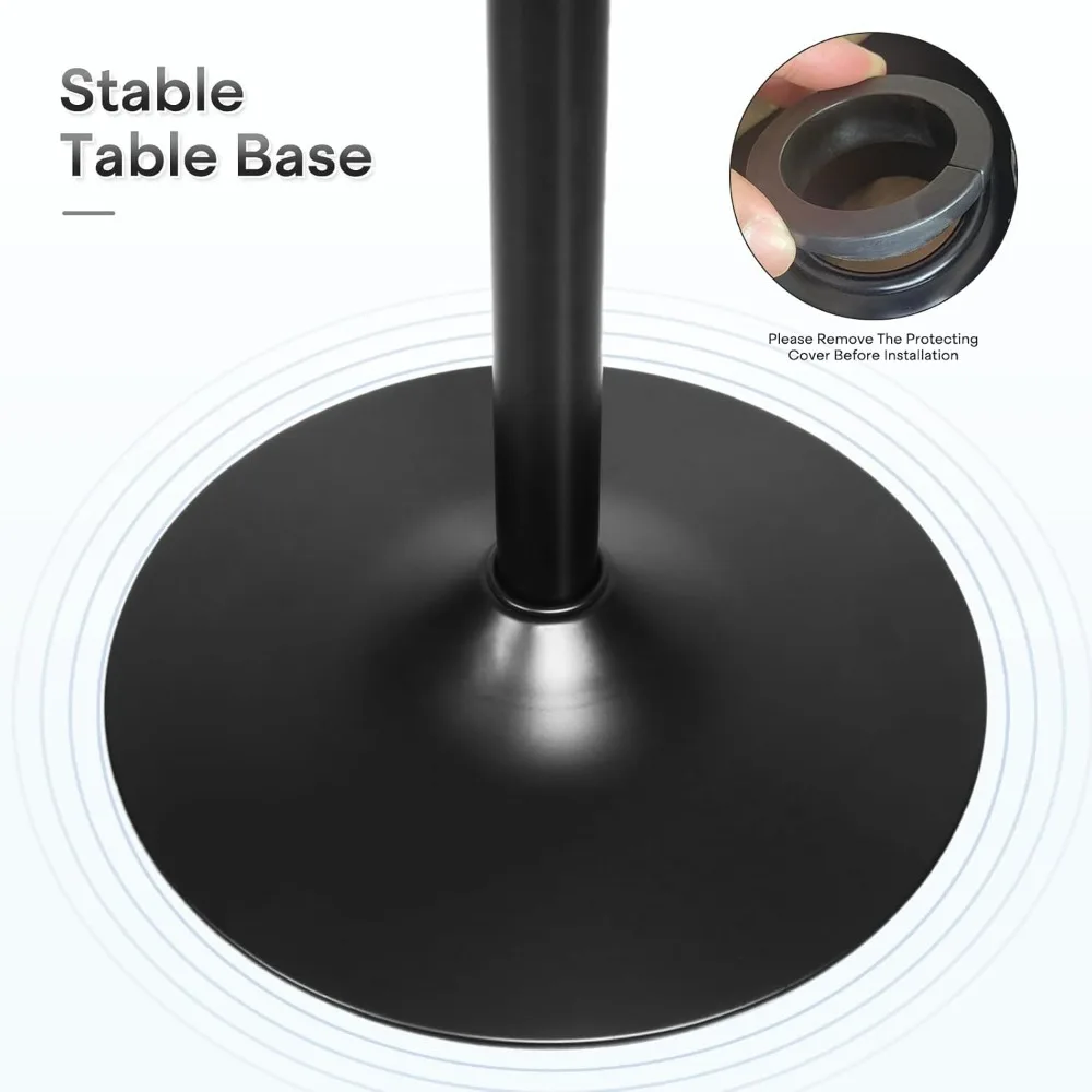 Bar Table Square Cocktail Table with Metal Base, Height Adjustable Bistro Table for Kitchen Island Bar Counter