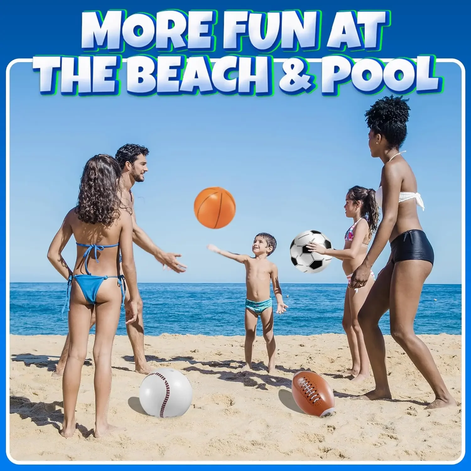 Inflatable Beach Ball Football Baseball Rugby Basketball Swimming Pool Toy Balloon Summer Sports Gift for Kids view 5