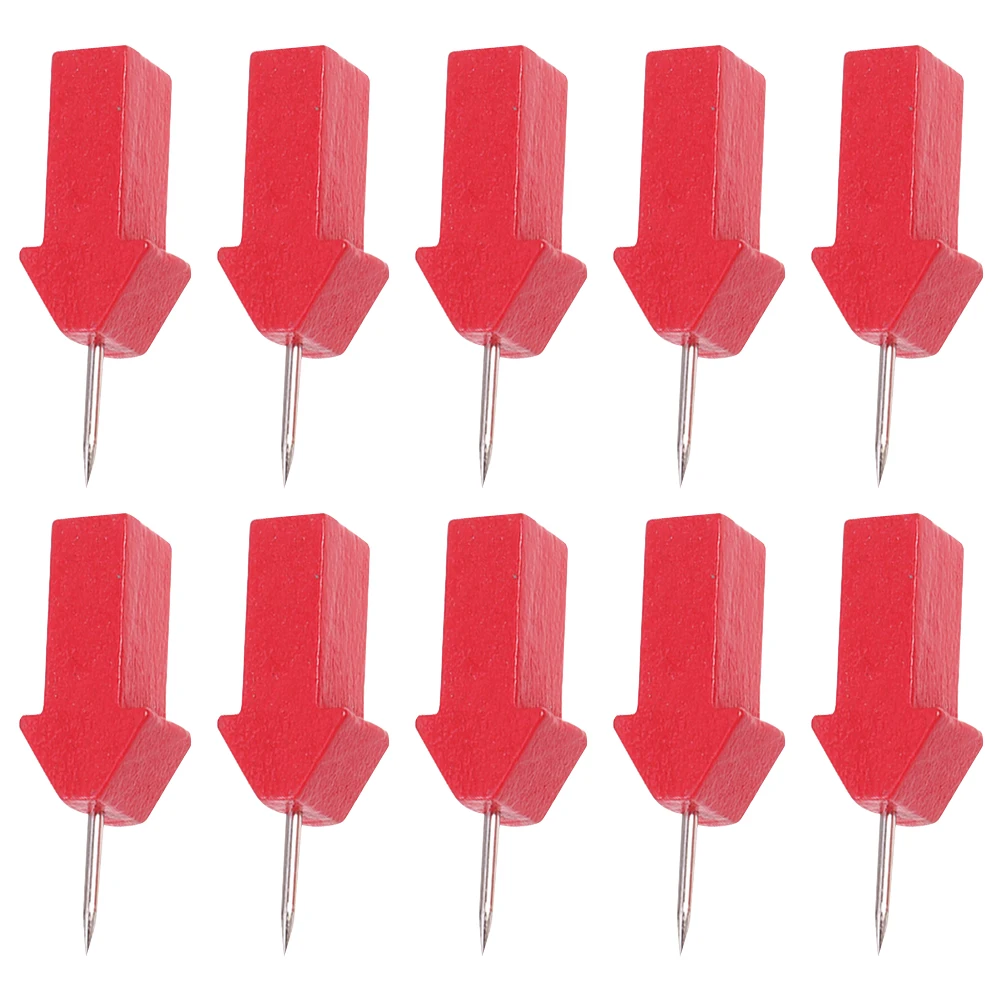 

50pcs Thumbtack Red Arrow Shaped Wooden Pushpins Decorative for Bulletin Board Cork Students Stationery