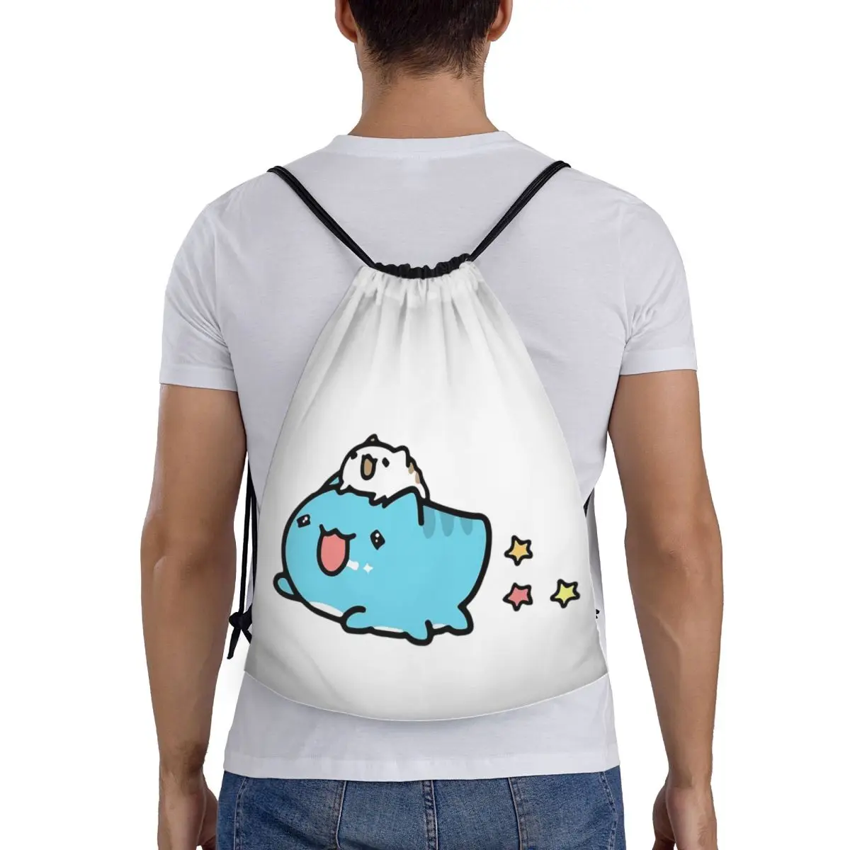

Comic Cat Bugcat Capoo Bug Cat Backpacks Multi-function Portable Drawstring Bags Storage Bag Book Bags For Travel School