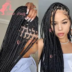 Synthetic Full Lace Front Box Braided Wigs Small Box Braids Wigs Knotless Braided Wigs for Black Women 36