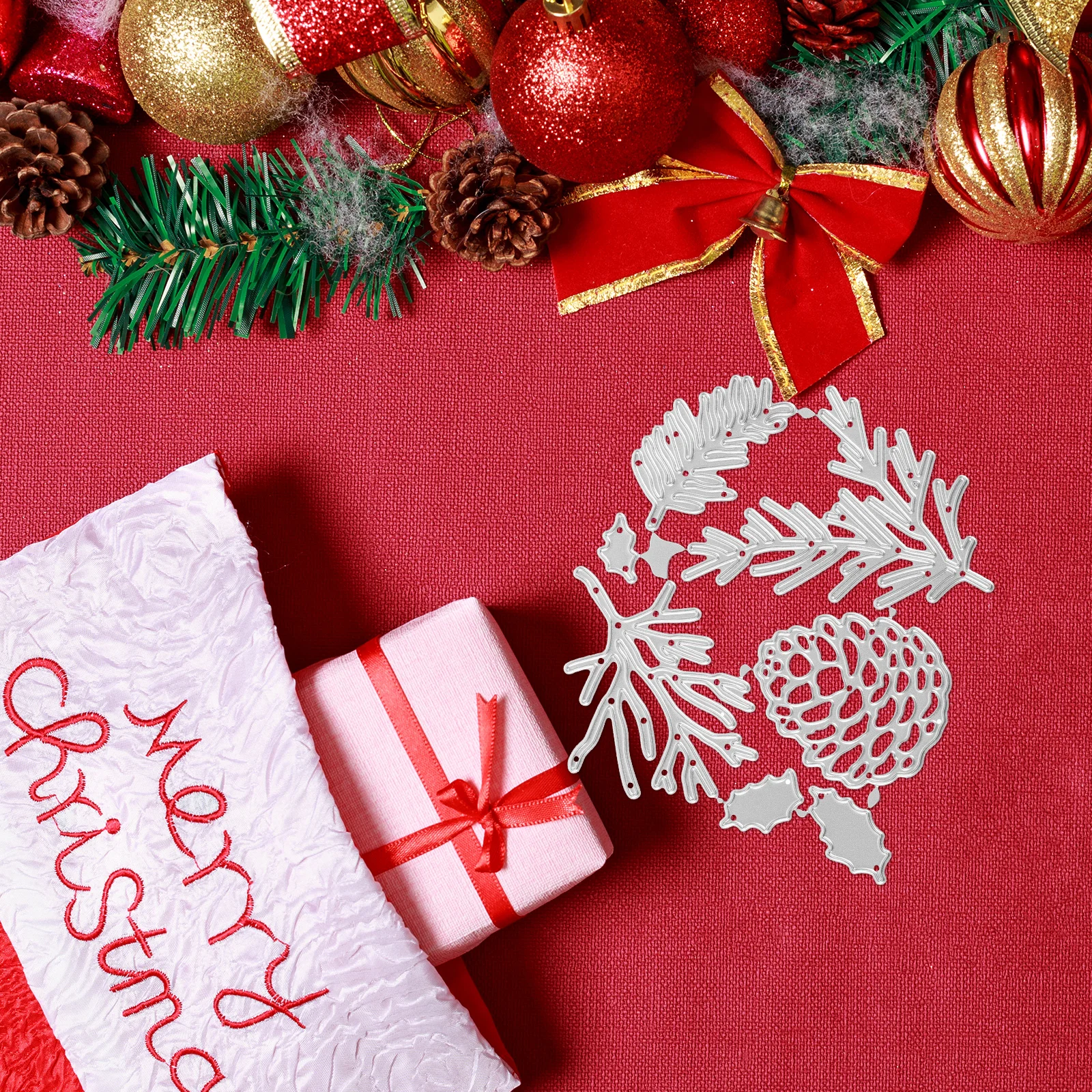 

1Set Christmas Pine Cone Die Cuts Carbon Steel Cutting Dies for DIY Scrapbook Album Decor Greeting Cards Craft Making