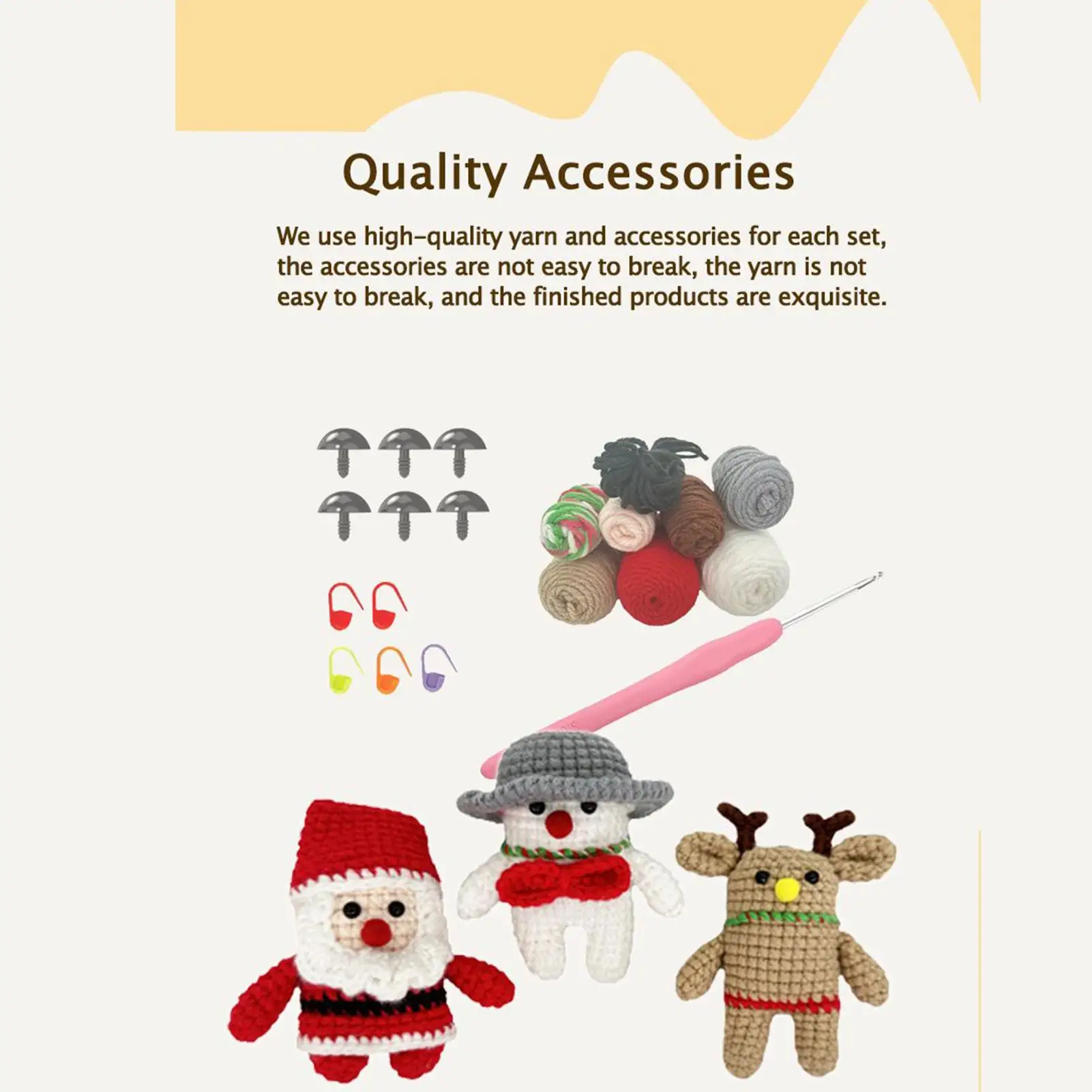 الكروشيه عيد الميلاد عدة اليدوية صنع مجموعة سهلة الكروشيه كيت عطلة دمية للبالغين المراهقين DIY المتحمسين مبتدئين عشاق الحرف اليدوية #1