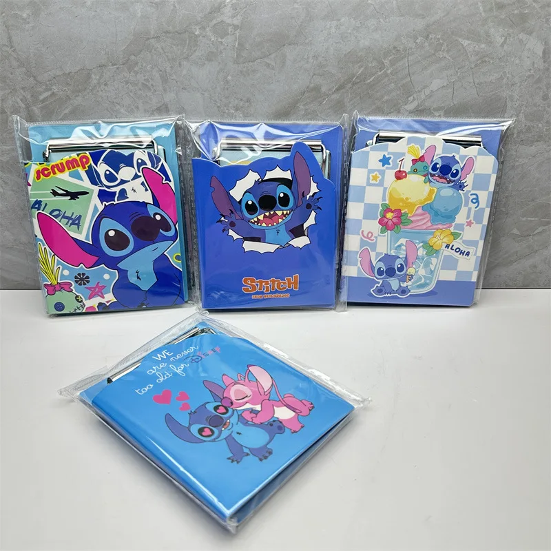 Disney Stitch board clip memo pad Anime Stitch color page memo pad mini clamp notebook kids Gifts Toys