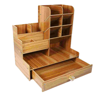3PCS Large Capacity Wooden Pen Holder Stationery Storage Box Multifunctional Desk ganizer Household Pencil ganizer Office