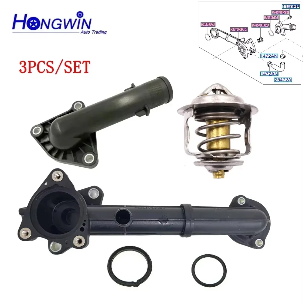 2563202766 Engine Coolant Thermostat Housing 2550002800 25600-02870 For HYUNDAI i10 PA 1.1 LPG 2011-2013 Hyundai I10 2008 2015