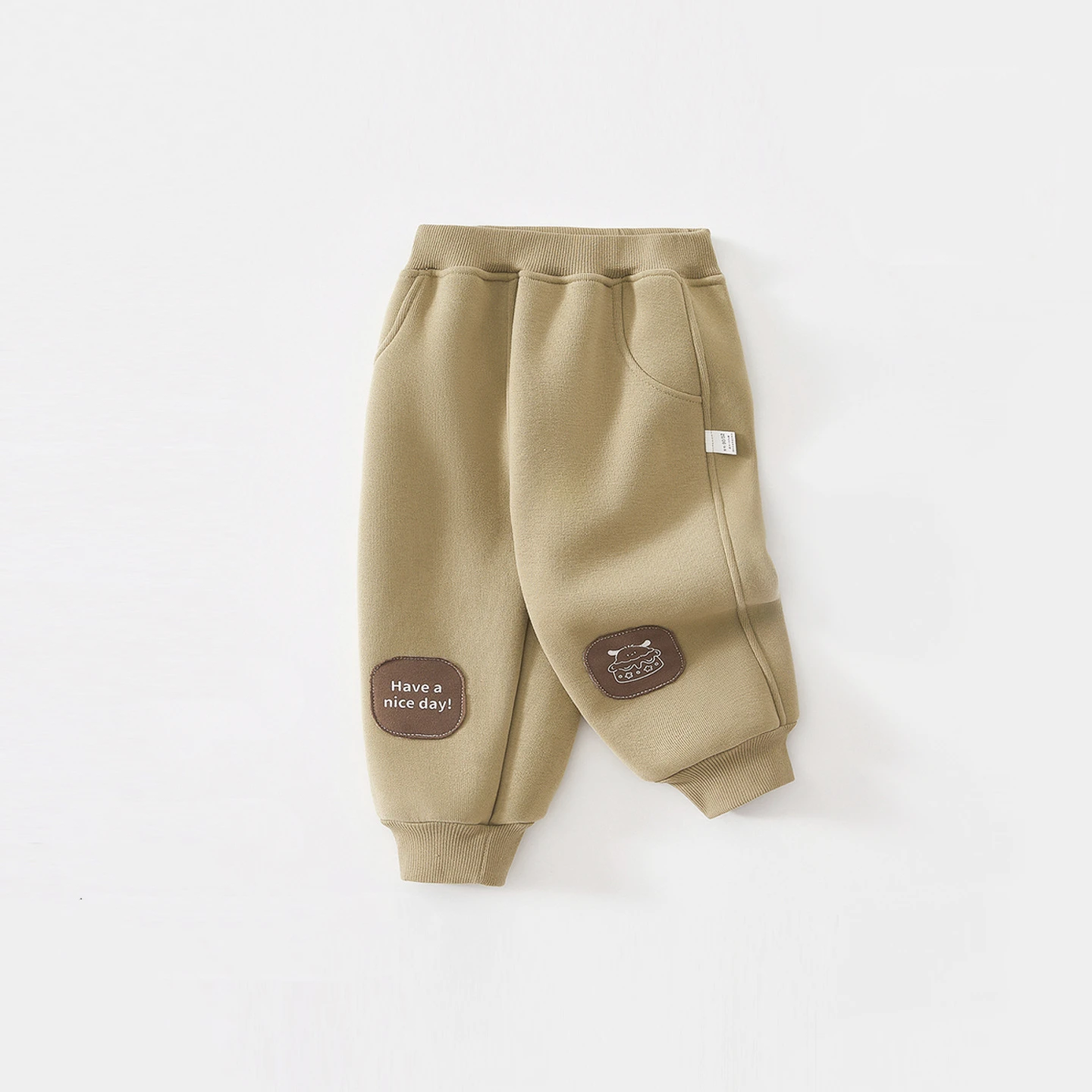 18M-5T autumn winter children kids boys girls fashon cartoon thick velvet snow wear warm stretch waist pants #3