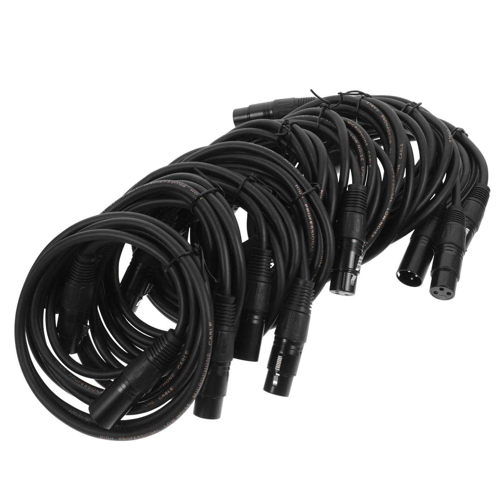 

10pcs Audio Line Stage Lighting Signal Cable 3 Pin Connector PVC Jacket Male to Female Par Moving Waterproof