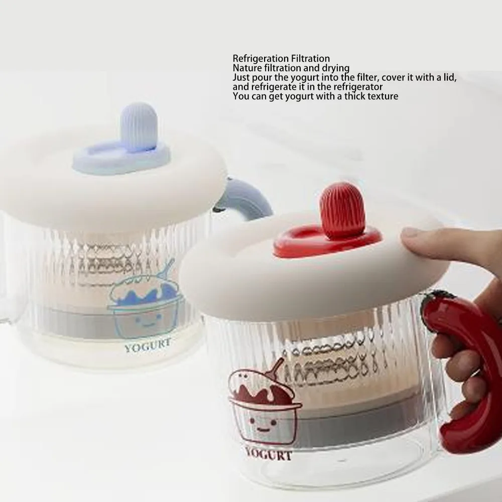 ABS PC 304 Stainless Steel Yogurt Strainer Reusable Easy to Clean Greek Yogurt Maker Red Blue With Fine Filter Bag