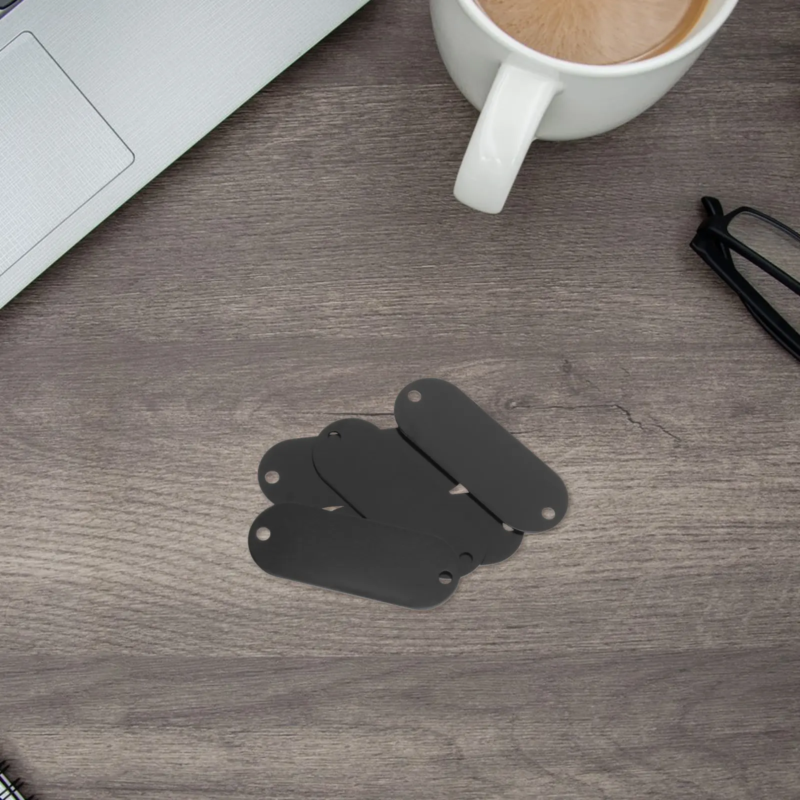 30Pcs Aluminum Alloy Blank Name Plates Oval Black Double Hole Metal Tags for Office Nurse Wall Engraving Labels Frames