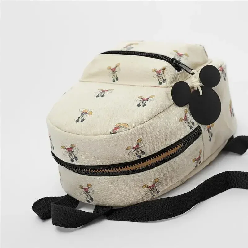 Disney Mickey Mouse Print Mochilas para meninas, bolsas kawaii para mulheres, armazenamento de viagem lantejoulas, mochilas elegantes, mini mochila fofa