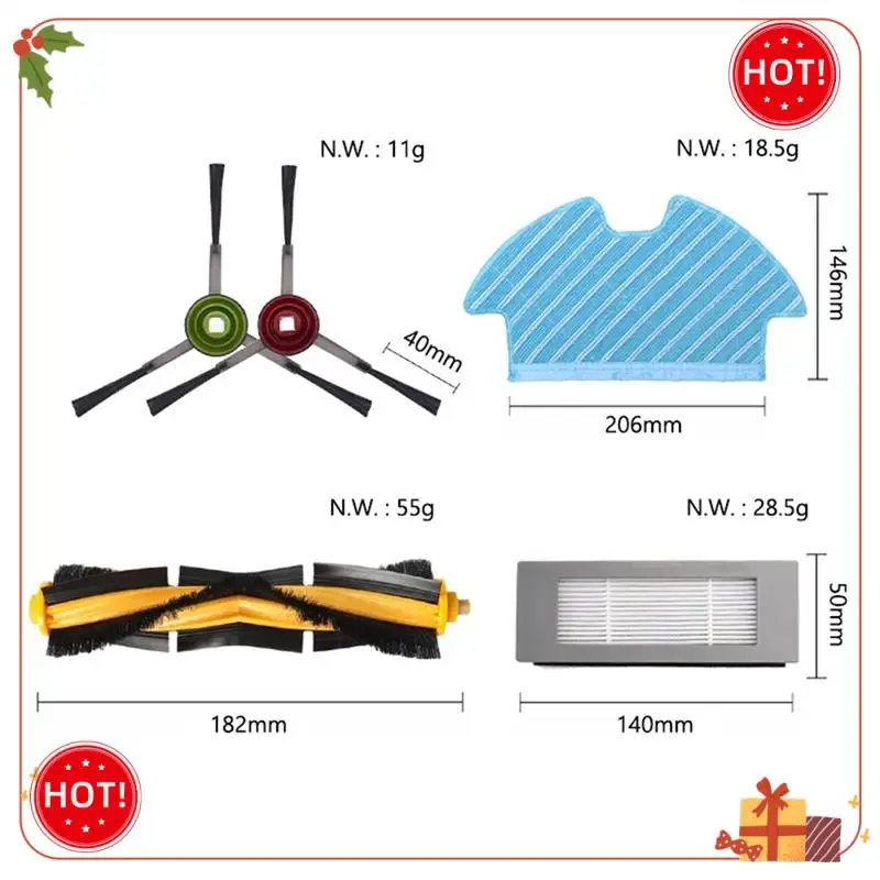 ABLE-For Ecovacs Deebot OZMO 900 905 DN55 مكنسة كهربائية روبوتية إكسسوارات قطع غيار فرشاة جانبية رئيسية فلتر HEPA ممسحة الملابس