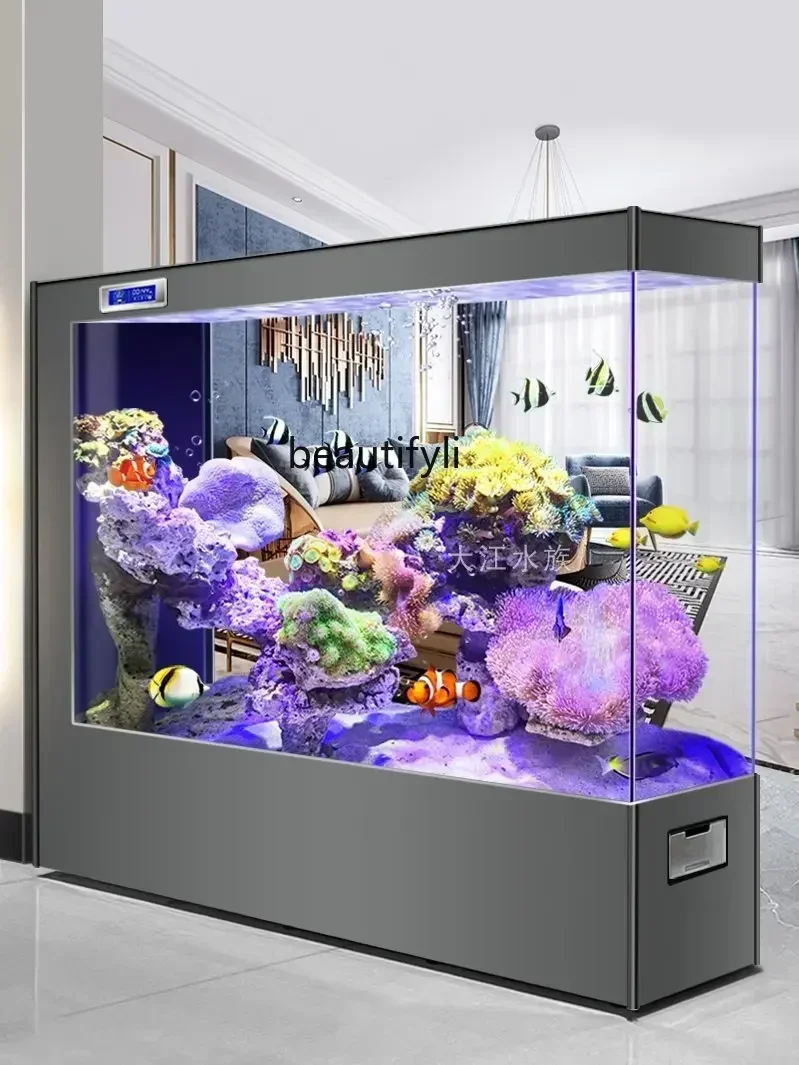 

Smart Fish Tank Living Room Light Luxury Screen Floor Fish Tank Home Medium and Large Ecological Change Water