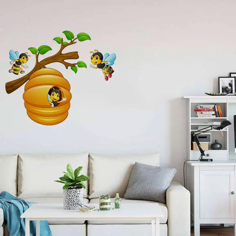 M479 Cartoon Nette Biene Wand Aufkleber Kinderzimmer Hintergrund Dekoration Wandbild Wohnzimmer Tapete Lustige Aufkleber – Detail 1