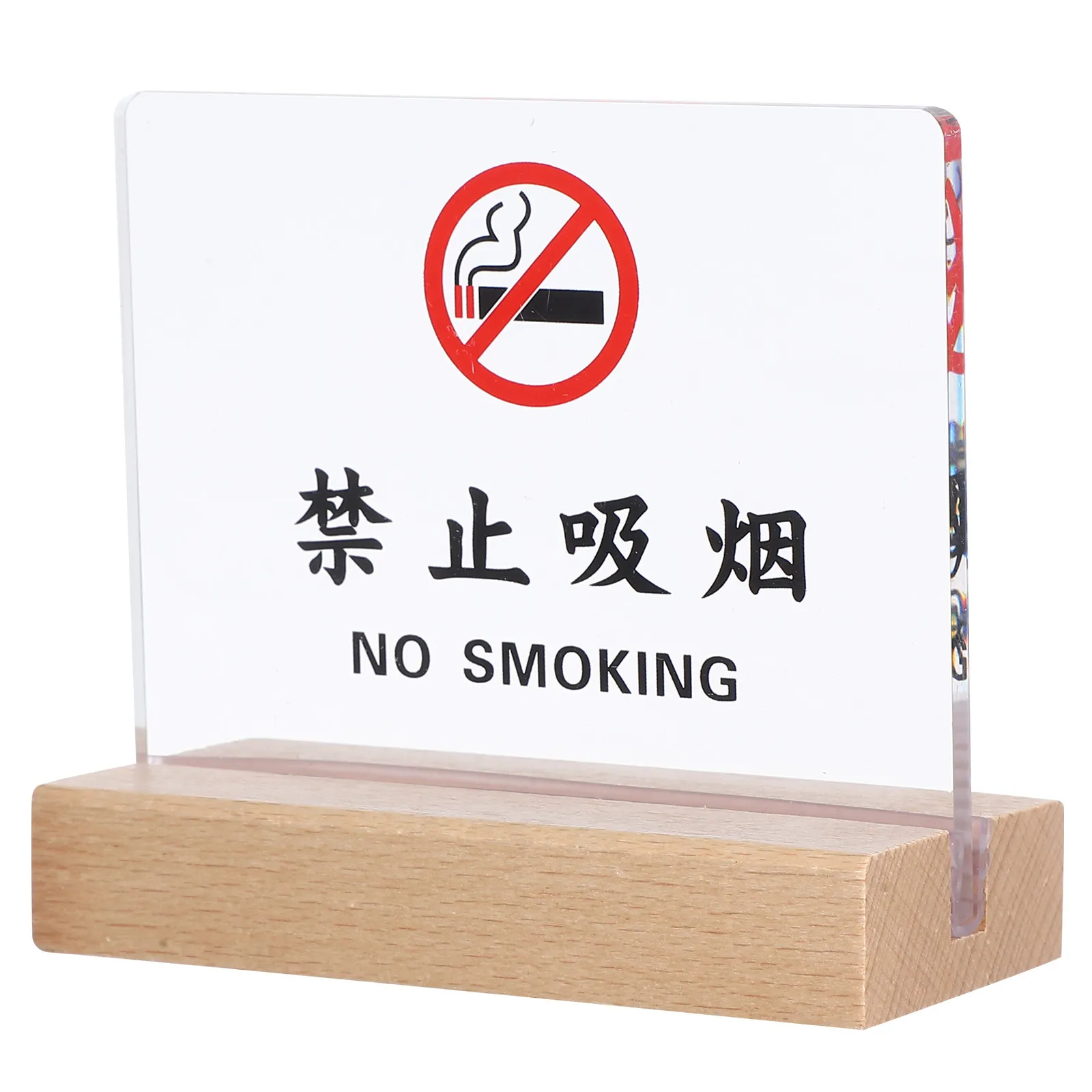 

Clear Acrylic No Smoking Desk Indicator Scratch Resistant Table Tent Sign for Hotels Restaurants Offices Cafes Business