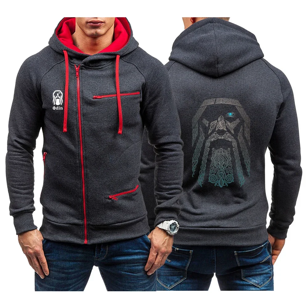 

2024 Harajuku New Vikings Odin Warrior Legend Print Men Spring Autumn Loose Hoodie Comfortable Fashion Five Color Sweatshirt Top