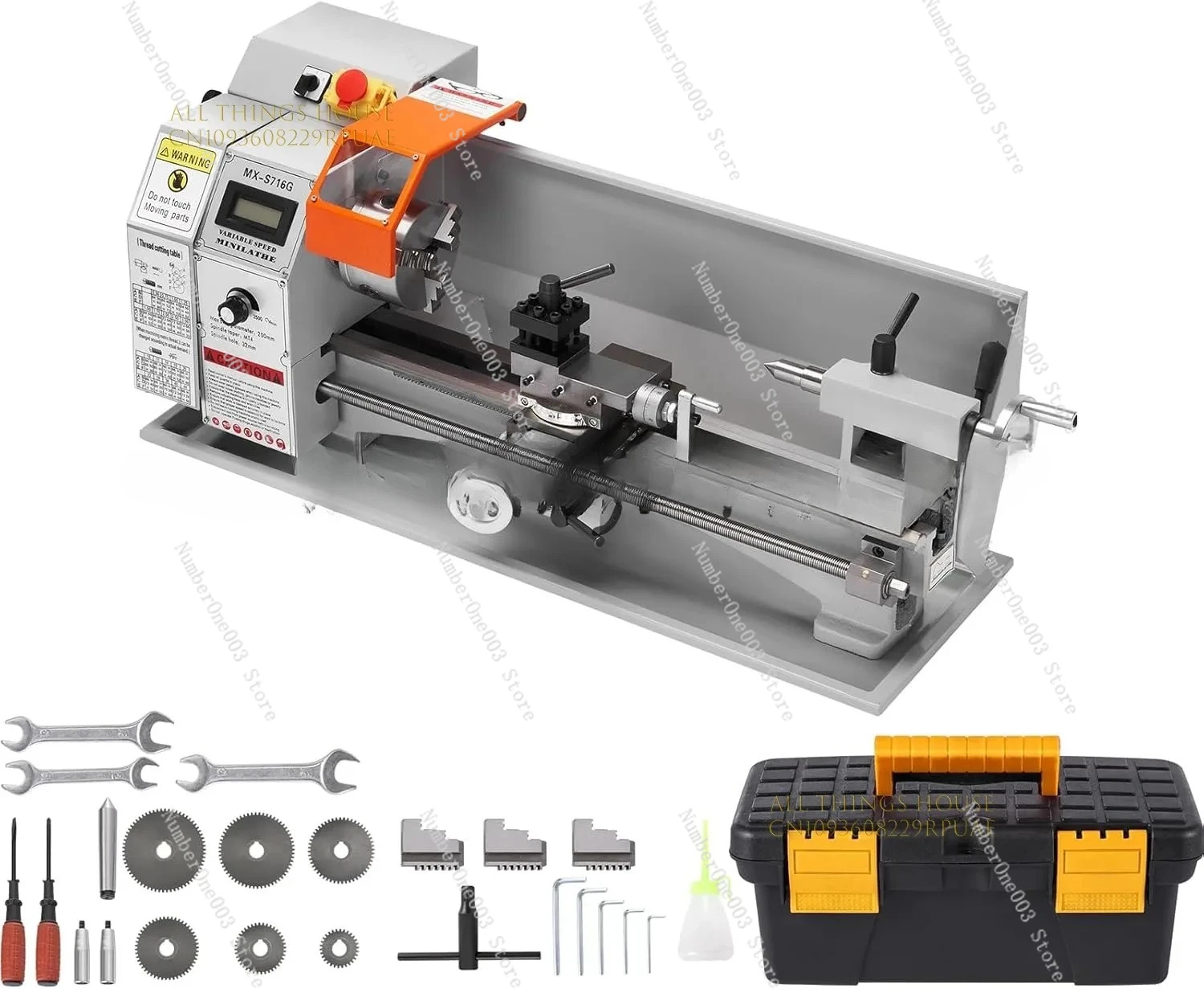 

Токарный станок по металлу 7 x 16 дюймов, прецизионный настольный токарный станок по металлу мощностью 800 Вт, непрерывная переменная скорость 150-2500 об/мин