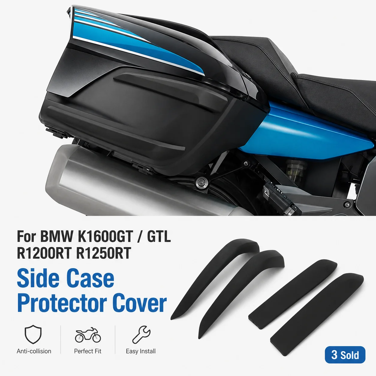 Motorcycle Pannier Protector Side Box Anti Collision Guard Compatible With BMW R1200RT R1250RT K1600GT K1600GTL