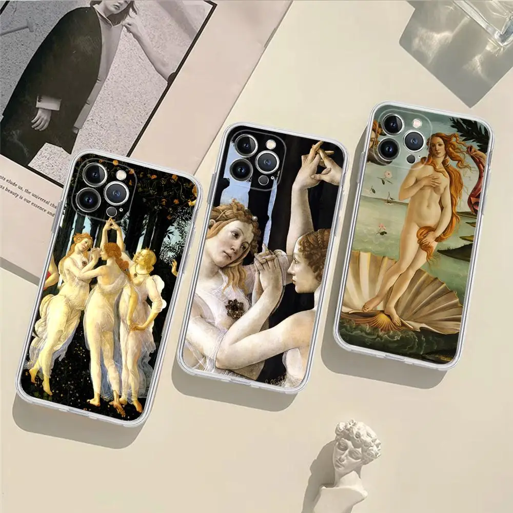 Sandro botticelli Renaissance art Phone Case Silicone Soft for iphone 15 14 13 12 11 Pro Mini XS MAX 8 7 6 Plus X XS XR Cover