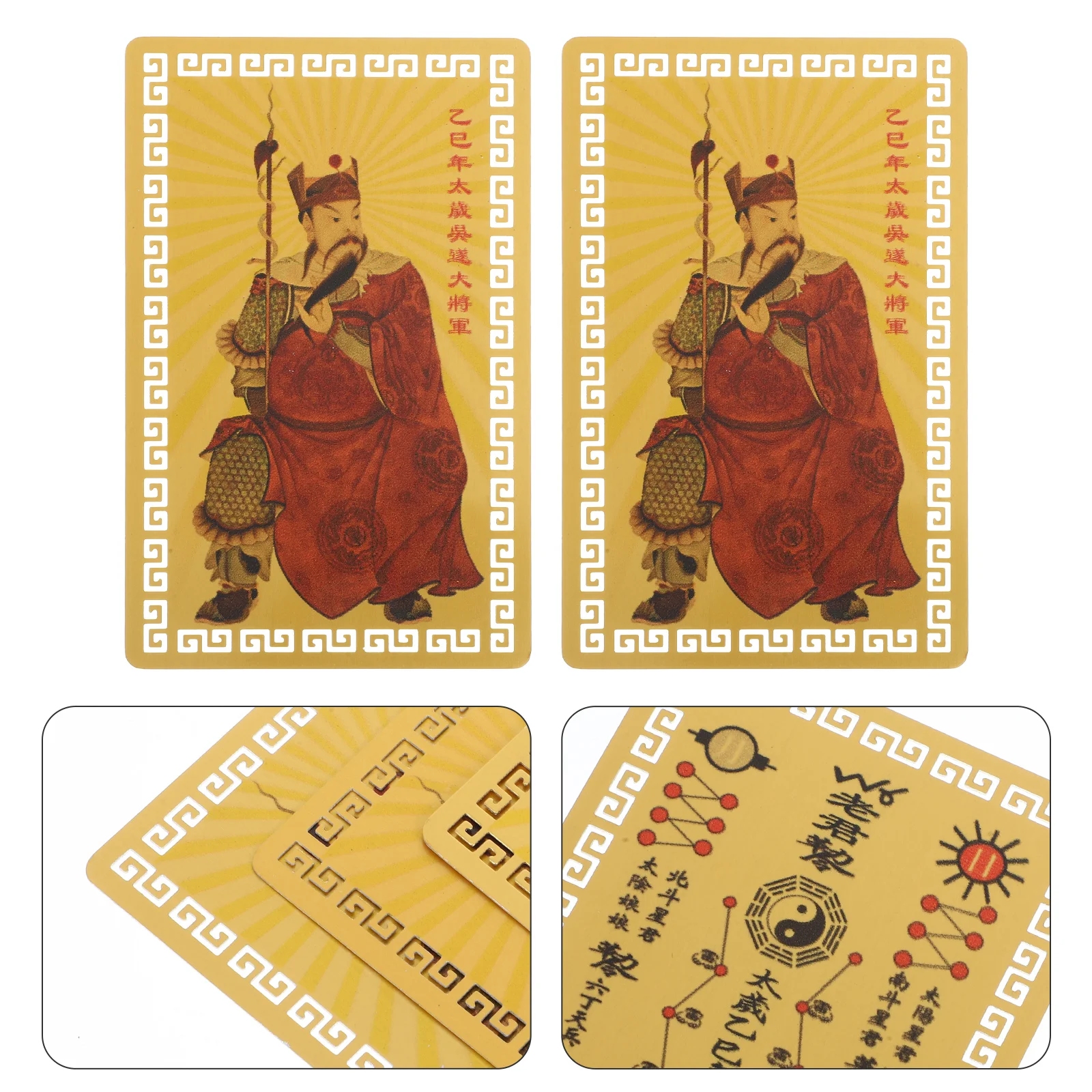 

4 Pcs Tai Sui Gold Card Chinese New Year Amulet Feng Shui Cards Greeting Aluminum-magnesium Alloy Protection to The House Decor